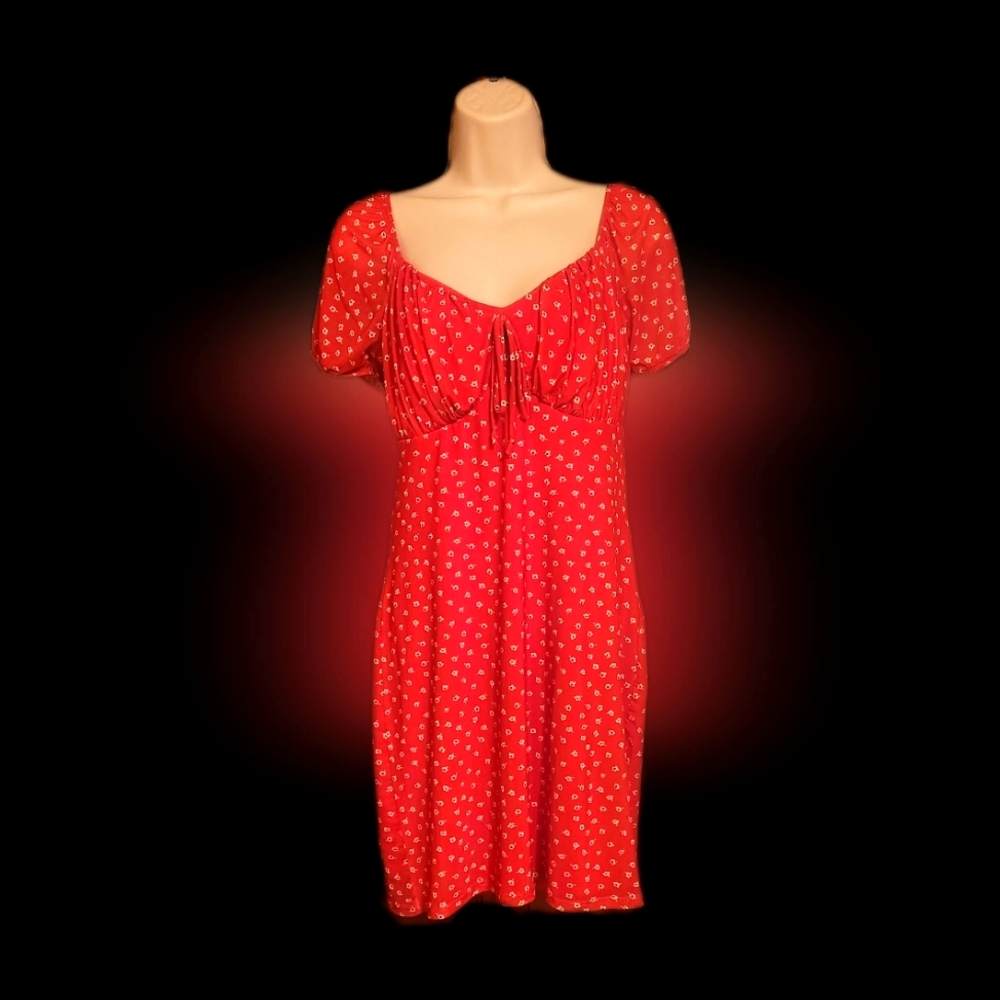 Red Floral summer dress